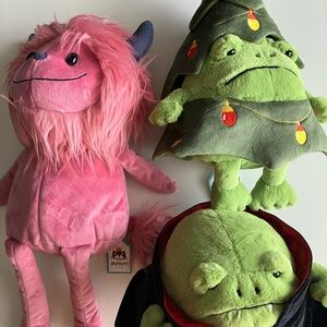 Jellycat Pink Monster and Green Tree Plush Set